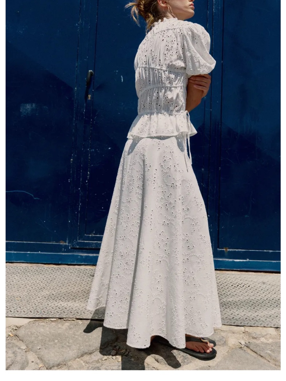Zara White Eyelet Maxi Skirt - Picture 2 of 5